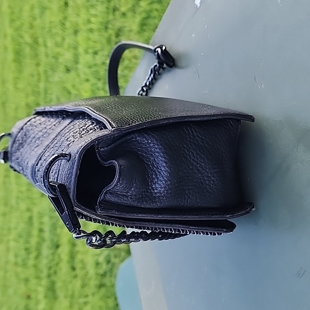 Rebecca Minkoff Love Chevron Quilt Black Leather Crossbody Bag - Picture 4 of 14